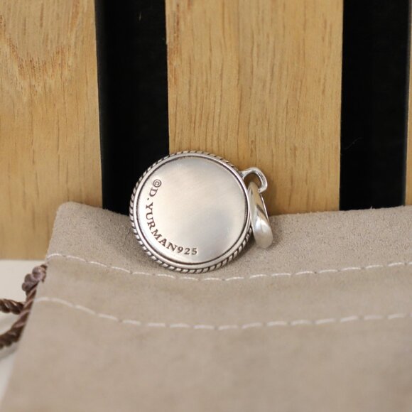 David Yurman Men's Sterling Silver Maritime Compass Amulet with Black Diamond - Picture 2 of 3